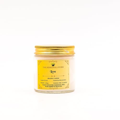 The Remedial Store Healing Ritual Money Candle | Luxury Fragrance | Therapy Candle | Glass Candle | Jar Candle | Soy Wax Candle | Smokeless Wax Candle | 30 Hours Burning Time (Love)