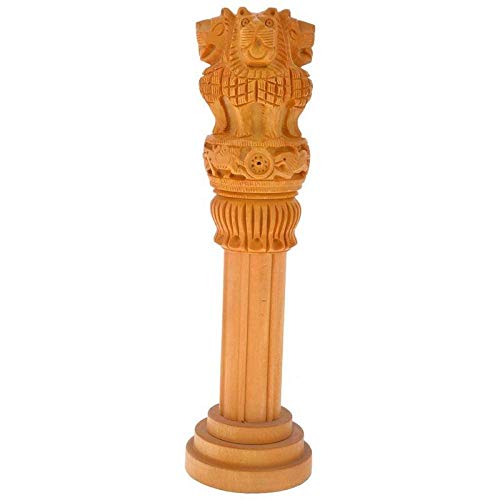 Wooden Ashoka Pillar - Ideal for Office & Home Decor Showpiece - Best for Gifting - 14 Inch