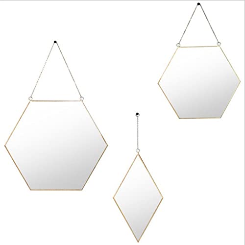 ATORSE® Nordic Wrought Iron Gold Dessing Mirror Wall Hanging Bathroom Wall Mirror M