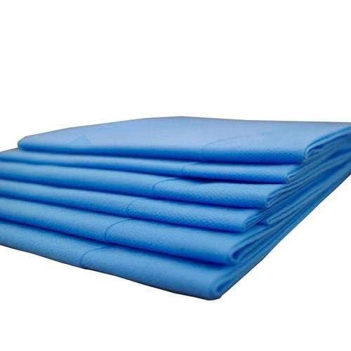 Adaamya - 20 Pcs Disposable Spa Massage Thin Solid Pattern Blue Bed Sheets 25 GSM for Beauty Salon Bed Travel Table Cover Sheet