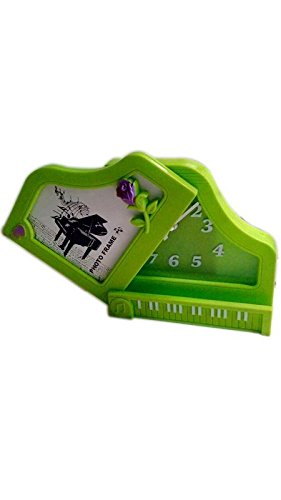 Easy Store Table Clock with Photo Frame Green Color