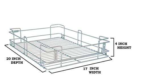 BLOO BASKET Stainless Steel 202 Modular Kitchen Basket Utensil'S Drawer Wired Set Of 6 (Size : 17 Inch Width X 20 Inch Depth) Silver