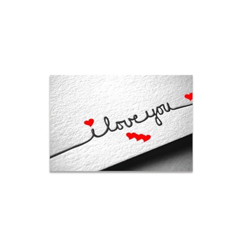 GADGETS WRAP Canvas Gallery Wrap Framed for Home Office Studio Living Room Decoration (14x11inch) - I Love You (2)