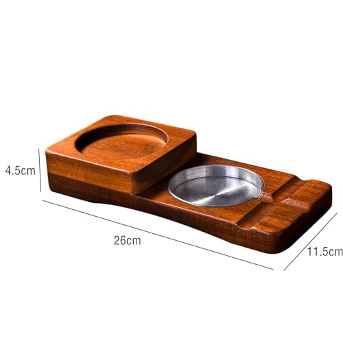 ATORSE Glass Tray and Cigar Holder Rustic Gifts for Men Ashtray for Office Home Bar