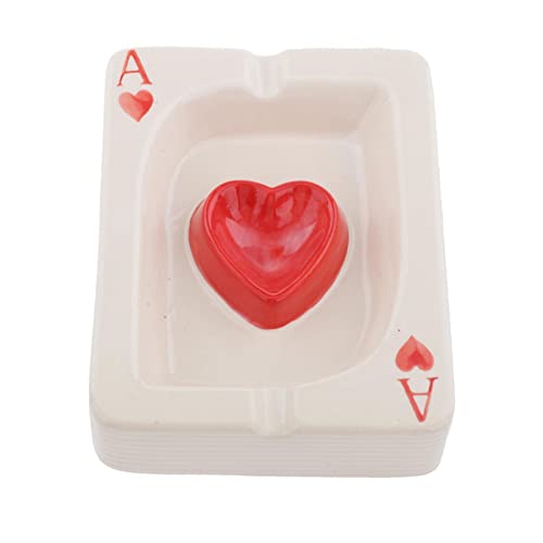 LR Decor E-Shop Ceramic Ashtray Poker Desktop Modern Craft Ornament Ash Tray Red