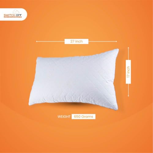 Switch-off Smart Adjustable Mush Conjucted Pillow,Discover The Perfect Pillow for Your Best Night's Sleep (17X27Inch) (Pack of 6)