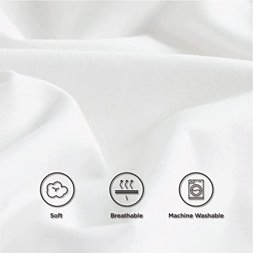 LACOZA''Combo (Set of 2) Bedsheet Microfiber Wrinkle Free Solid Plain Double Bedsheet (White)