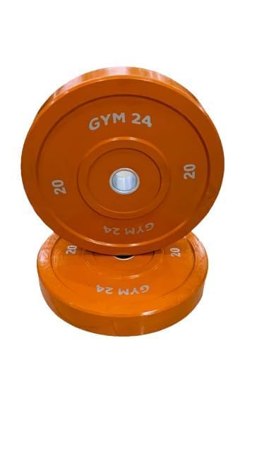 GYM24 Olympic Bumper Plates for Weight Lifting Dia 50mm (150 kg Set (5x2+10x2+15x2+20x2+25x2), Black)