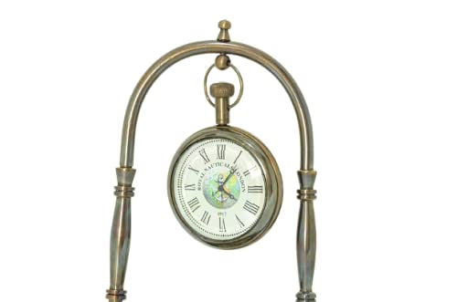 Royal Nautical London Antique Marine Table Clock with Compass Home and Office Decore Showpiece