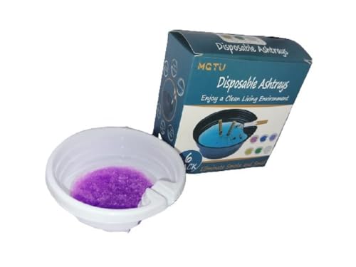 A.D FRESH 6 PCS Disposable Ashtray with Ash Absorbing Balm,Small Portative Ash holder for Quickly Extinguish Cigarette, Reduce Ash Raising, Outdoor Smokeless Ashtray for Home Office Hotel_Multi