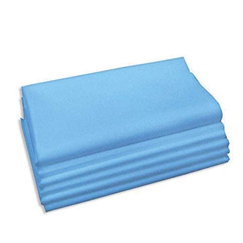 ISHTA 80 GSM 50 Pieces Disposable Waterproof Non-Woven Fabric Bed Sheet for Patients, Massage Bed, Salon, Hospital Bed, Adults & Best for Travel (60 x 60 Inch, Blue)