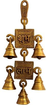 UAPAN MetalCraftT Brass Brass Shubh Labh Hanging Bells Set