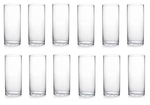 Cylender4x41228 Clear Cylinder Glass Vase/Candle Holder - 4" x 12"H Wholesale Lot Pack of 12 PCS