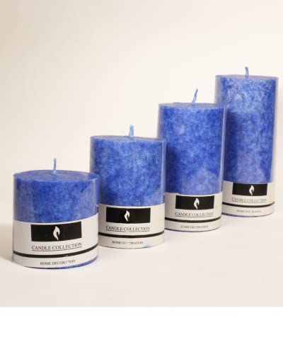 TbhStore Pillar Candle Lavender | Set of 4 Candles | 21 Hours Burn time | Paraffin Wax Used | Ideal for Gifting & Home Decor!