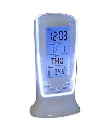 Mantavya Plastic Digital Clock (White)