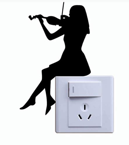 Lionston Women Playing Violin Wall Decorative Sticker & Decal for Home Vinyl Décor, Stylish Living, Bedroom, Kids Room Latest (Black)