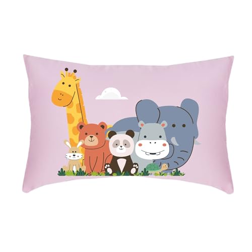 Lujoso Castle Personalized Pillow Set – includes 1 Pillow Insert and 1 Personalized Pillow Cover | Microfiber with Virgin Micro Fill | 100% Cotton Long Staple Cover | 20x20In | Baby Pink