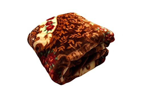 Signature Blanket Single Bed Mink Blanket Single Ply for Extreme Winters (Cinnamon Brown, skin friendly, Pack of 1)