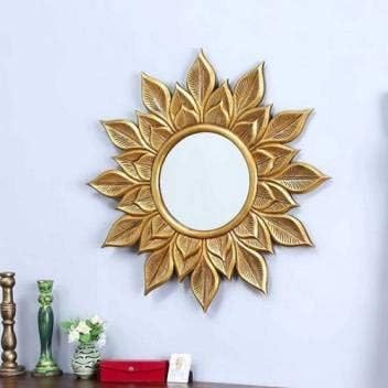 VAS Collection Home Wall Mirror, Handcrafted Mirror, Sun Flower Mirror for Living Room and Bedroom