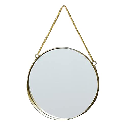 CALANDIS Wall Hanging Mirror with Chain Bedroom Gold Frame Home Bathroom Decor M