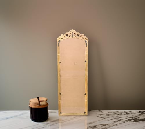 Wood HUB Wooden Carved Rectangular Wall Mirror Frame Solid Wood, Natural Finish | with Out Mirror | Size 6 * 2 Ft (Natural), Framed