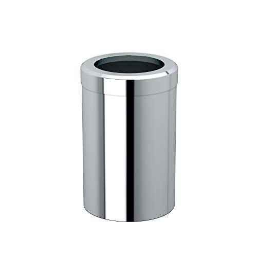 Gatco 1910 Waste Can Modern Bathroom, Kitchen, Office Trash Bin, Round, Chrome