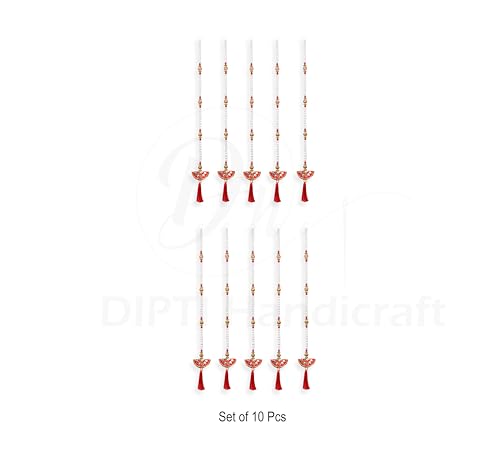 DIPTI HANDICRAFT Fancy Sparkling Arch Bead,Bead Curtain Home & Garden Decoration Hanging Curtain with Pure Glass Drops Garland of Clear Bead Chain [10 Pcs]