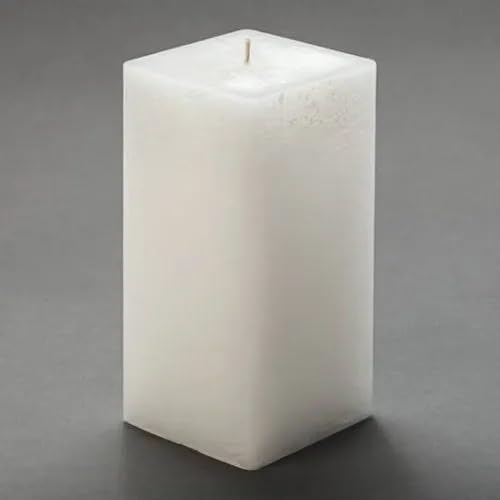 AD Art Creations Cube A Grade Perafin Wax Square Pillar Candle Long Burning Time & Smokeless Unscented White 8 X 2 Inches for Home Décor Pack of 4