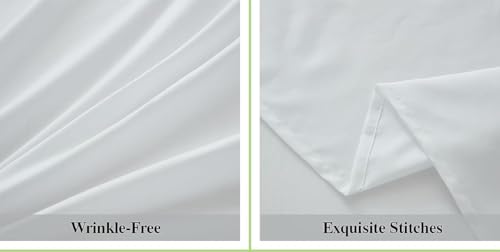 LACOZA''Combo (Set of 2) Bedsheet Microfiber Wrinkle Free Solid Plain Double Bedsheet (White)