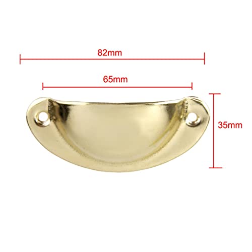 MYADDICTION 10 x Shell Shaped Antique Door Cabinet Drawer Box Bin Handle Cup Pull Golden