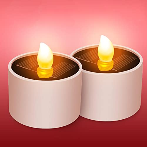 SECRET DESIRE Waterproof Flameless Led Tea Lights Solar Powered for Home Outdoor Party