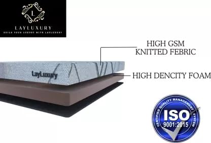 LAYLUXURY "ResilientRest HR EliteLux Mattress 4 inch Single High Resilience (HR) Foam Mattress (L x W: 72 inch x 30 inch)