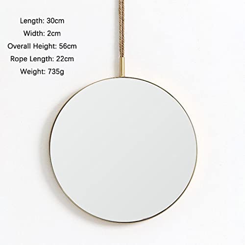 ATORSE® Wall Hanging Framed Mirror for Home Bathroom Round/Rhombus Round_L_Golden