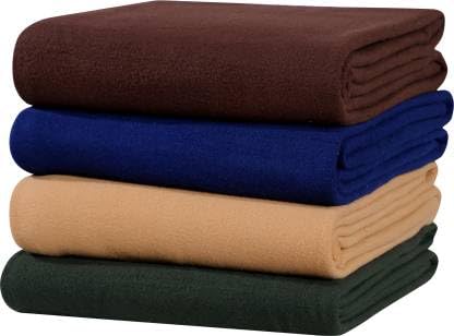 Bezzilish Home Solid Single AC Blanket for AC Room-P4- Brown, Blue, Beige, Green