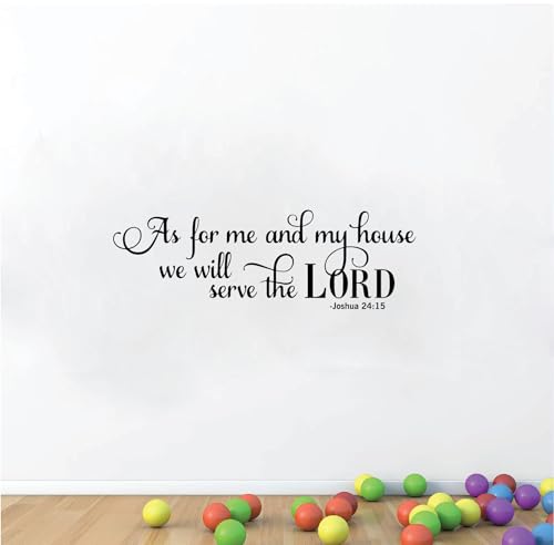 VVWV As for Me My House We Will Serve The Lord Bible Quotes Vinyl Wall Sticker Home Bedroom Living Room L x H 55 cm x 18 cm