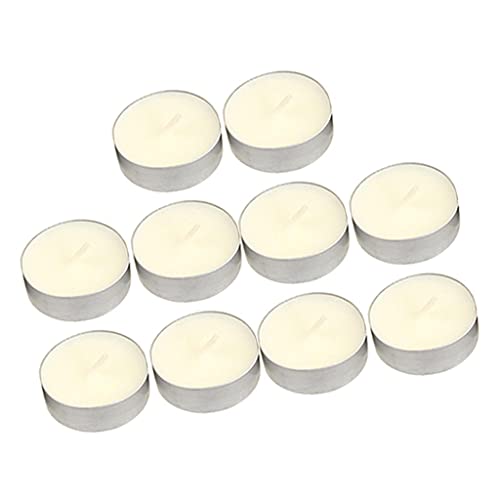 ATORSE® 10Pcs Smokeless Round Tealight Candles 3.5X1Cm White