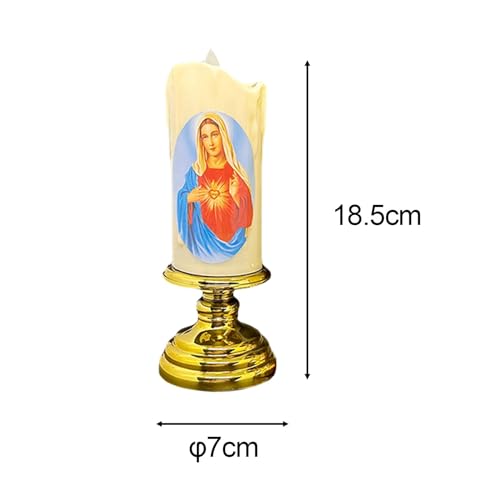 ATORSE® Flameless Electronic Candles Lamp LED Prayer for Larterns Wedding Decoration Our Lady