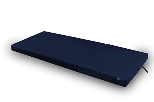 American Furniture Alliance Hide A' Mat 3.5 x 30 x 75 inch Jr Twin TriFold Mattress, Navy