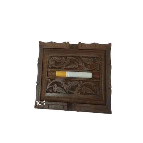 Zeguard Handicraft Wooden Hand Crafted Antique Cigarette Magic Box/Case Handmade Pure Sheesham Delight Magic Wooden Cigarette Dispenser(Brown) Pack Of 1