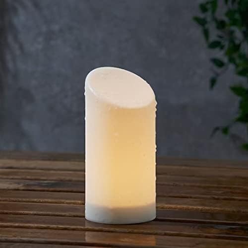 Digital Shoppy ÄDELLÖVSKOG LED Block Candle, White/in/Outdoor, 16 cm (6 1/4 ")