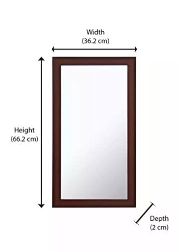 SEVEN HORSES Water Resistant Synthetic Fiber Wood Sunmica Finish Wall Mount Dressing Mirror (14.5X26.5 Inch)