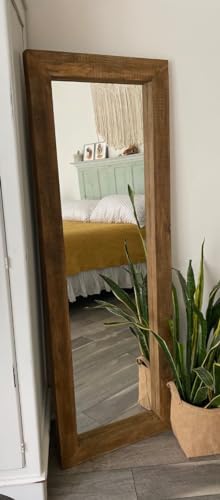 THE SARA ENTERPRISES Wooden Wall Mirror Frame Size (24x60) Inch Colour (Brown) Only Frame with Out Mirror Royal Wood Design Big Mirror Framre