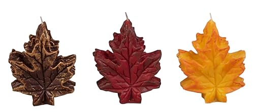 Biedermann & Sons Candles Decorative Holiday Shaped Candle, Set of 6, Maple Leaves