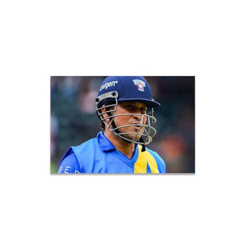 GADGETS WRAP Canvas Gallery Wrap Framed for Home Office Studio Living Room Decoration (14x11inch) - Sachin Tendulkar Indian Cricketer