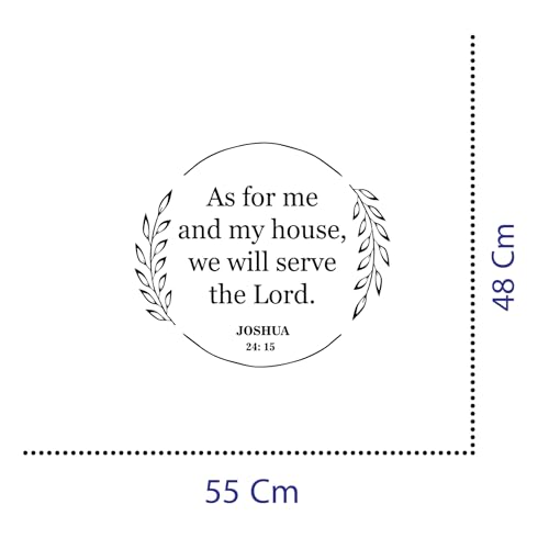 VVWV As Me My House We Will Serve The Lord Bible Wall Religion Quotes Vinyl Wall Sticker Home Living Room Hall L x H 55 cm x 48 cm