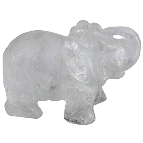 White Whale Healing Crystal Guardian Rock Quartz Elephant Pocket Stone Figurines Carved Gemstone 3"