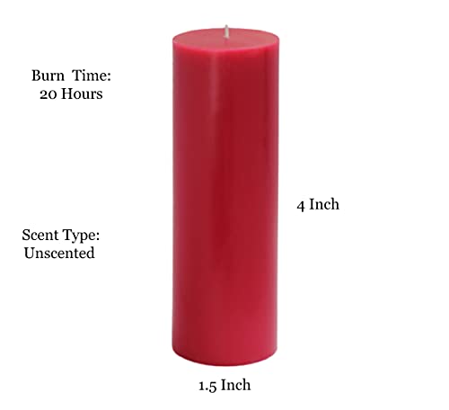 AUTOGROOMZ Pillar Candles for Birthday, Christmas, Wedding, Diwali, Anniversary (Black) (RED)