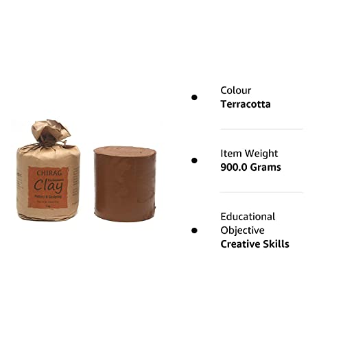 Chirag Enterprise Ready to Use Natural Eco Friendly Filtered Terracotta Clay Molding Clay Sadhu Clay (1 KG)