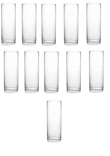 Cylender4x41407 Clear Cylinder Glass Vase/Candle Holder - 4" x 14"H Wholesale Lot Pack of 11 PCS