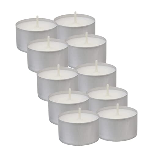 Daisy Day Long Burning Tea Light Candles | Tealights Candles Set of 10 | Small- 15 Gram Each | Burning Time- 5-6 Hours appx | Pack of 10 (Pack of 75) (Pack of 50)